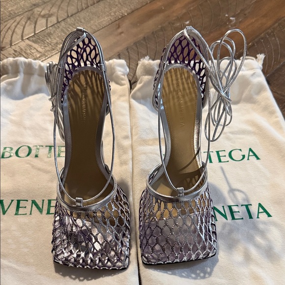 Bottega Veneta Silver/Purple Mesh Heels - Picture 2 of 5